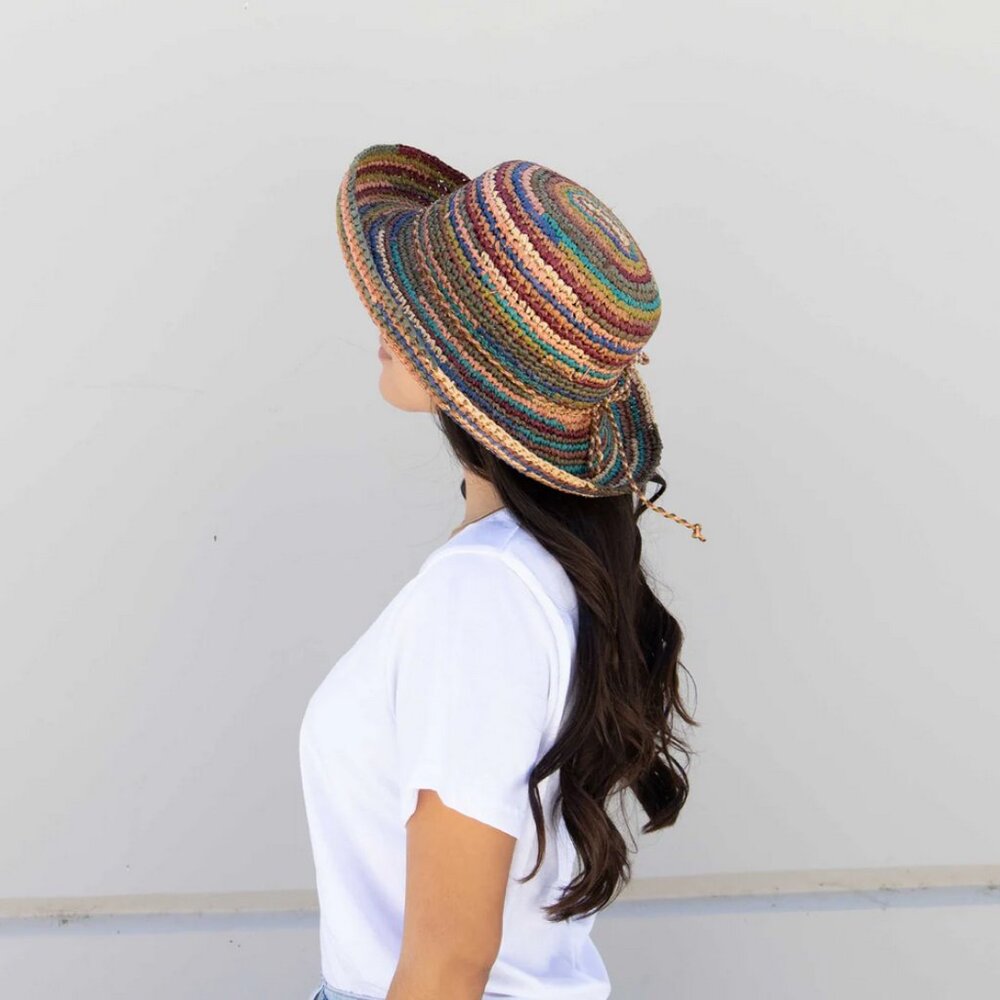 🍂 San Diego Hat Co. Multicolor Raffia Straw Hat - Picture 8 of 9